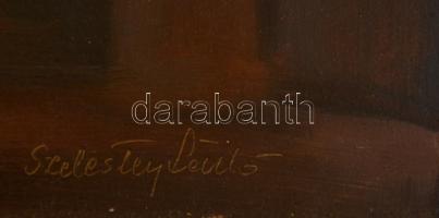 Szelestey László (1939-1991): Falusi utca. Olaj, farost, jelzett, 33×38 cm