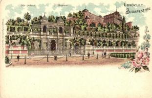 Budapest I. Királyi várbazár, floral, litho. Kunstanstalt Rosenblatt No.3978.