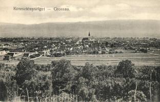 Kereszténysziget, Grossau, Cristian; látkép / panorama view (Rb)