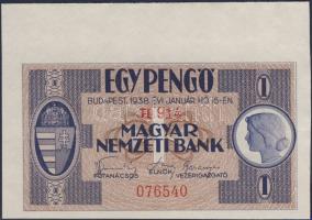 1938. 1P felső ívszéllel T:I