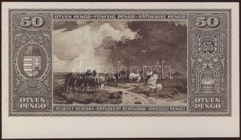 1945. 50P csak hátlapi nyomat alsó ívszéllel T:I