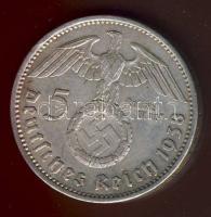 Német 3. Birodalom 1938A 5M Ag nagy h.k.-tel T:2-