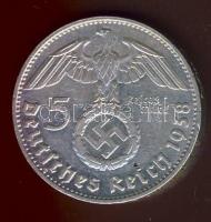 Német 3. Birodalom 1938D 5M Ag nagy h.k.-tel T:2-
