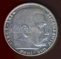 Német 3. Birodalom 1938D 5M Ag nagy h.k.-tel T:2-