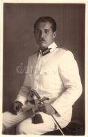 1937 Magyar hadbíró százados nyári egyenruhában / Hungarian military judge captain in summer uniform, Blahos photo
