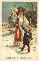 Mikulás / Saint Nicholas with children, C.H.W. VIII/2. 2509-4. litho (fl)