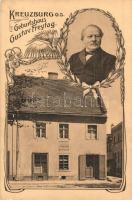 Kluczbork, Kreuzburg O.S.; Geburtshaus Gustav Freytag / birth house of Gustav Freytag, Art Nouveau