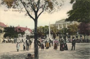 Győr, Széchenyi tér, Győri Lloyd, piac, Petőfi könyv- és papírkereskedés kiadása (EK)