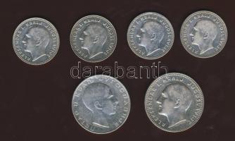 Jugoszlávia 1931-1938. 10D Ag (4x) + 20D Ag (1x) + 50D (1x) T:2,2/3+