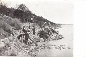 1914 Balaton, Balatonfűzfő és Balatonkenese közötti vasútvonalon történt vonat szerencsétlenség a löszfal megcsúszása miatt / Hungarian railway disaster