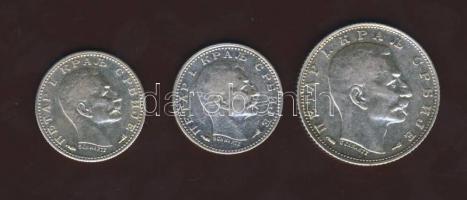 Szerbia 1915. 50P Ag (2x) + 1D Ag (1x) T:2+,2