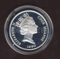 Cook szigetek 1992. 10$ Ag "Amerika 500 éve" T:PP