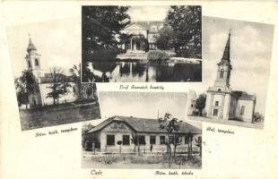 Csór, Római katolikus iskola, Gróf Somsich kastély, templomok