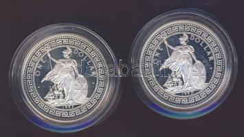 Nagy-Britannia 1997. "Trade 1$" Ag "Hong- Kong visszatér" 2klf db színes veret! T:PP