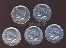 USA 1967-69. 1/2$ Ag (5x) "Kennedy" T:2