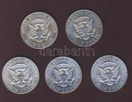 USA 1967-69. 1/2$ Ag (5x) "Kennedy" T:2