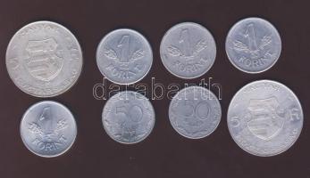 50f 1953,1956 + 1Ft "Kossuth címer" 1946,1947,1949 + 1Ft 1949 + 5Ft Ag 1947 (2x) T:1/2,2,3