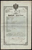 1853 Házaló útlevél sok település pecsétjével + adóív / 1853 Peddler passport