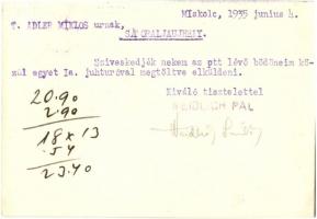 Miskolc, Weidlich Pál fűszer, csemege, bor, ásványvíz és magkereskedése 'A Fekete Kutyához&quot...