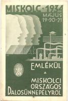 1934 Miskolc, Emlékül a miskolci Országos Dalosünnepélyről, reklámlap (fa)