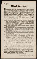 1865 Rögtönítélő bíróság felállításáról szóló hirdetmény