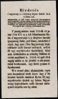 1851 Forint bankók kiadásáról szóló hirdetmény