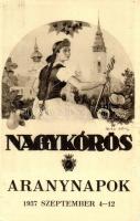 1937 Nagykőrös, Aranynapok reklámlapja s: Harczi István