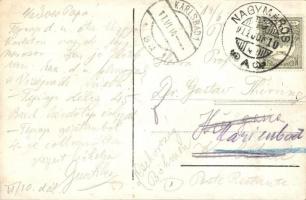 1914 Nagymaros, utcakép templom toronnyal, photo (EK)