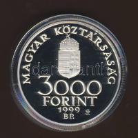 1999. 3000Ft Ag "Integráció az EU-ba - EURO III" T:PP Dísztokban, tanúsítvánnyal!