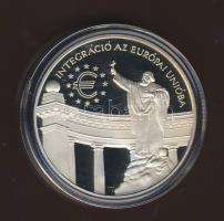 1999. 3000Ft Ag "Integráció az EU-ba - EURO III" T:PP Dísztokban, tanúsítvánnyal!