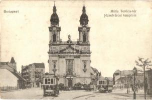 Budapest VIII. Mária Terézia tér, Józsefvárosi templom, 181-es számú villamos az Eskü tér felé (EK)