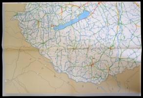 1965 Magyarország áttekintő úttérképe. 1:300.000. I. Forgalmi terhelési térkép. II. Tonnaterhelési t...