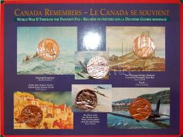 Kanada modern díszkiadás "Emlékezés a II. világháborúra" 6klf emlékérem, dekoratív díszcso...