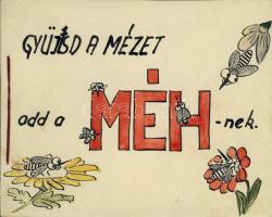 Humoros füzet színes rajzokkal a méhészetről
