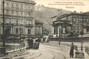 Budapest I. Lánchíd, a villamos alagútja, 37-es számú villamos, Divald Károly 1668. (EK)