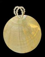 Köralakú gyöngyházfényű medál, d: 5 cm