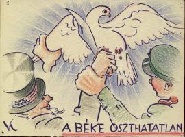 A béke oszthatatlan propagandarajz 20x15 cm