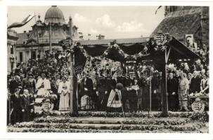 1940 Kolozsvár, Cluj; bevonulás, Horthy Miklós, Purgly Magdolna / entry of the Hungarian troops, Hor...