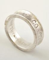 Ezüst (Ag.) gyűrű, jelzett, méret: 52, nettó 5,7 g