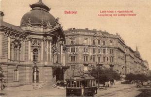 Budapest XIII. Lipót körút, Vígszínház, 407-es számú villamos (vágott / cut)