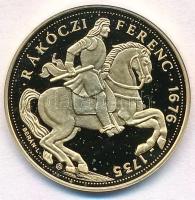 DN "Magyar aranypénzek utánveretben - Rákóczi Ferenc jubileumi 40 pengő" aranyozott Ag emlékérem tanúsítvánnyal (5,5g/0.999/25mm) T:PP