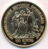 DN "Magyar aranypénzek utánveretben - Ferenc József jubileumi 100 korona 1907" aranyozott ...