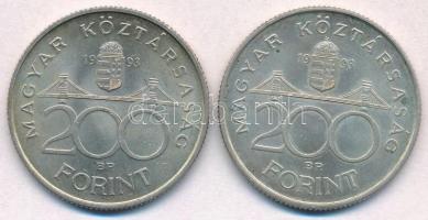 1993. 200Ft Ag "MNB" (2x) T:2