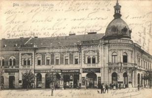 Dés, Dej; Hungária szálloda, Népbank, Bakó Mihály, Rehák Ágoston, Thuróczy Kálmán és Kajmán Albert üzlete. Gálocsi Samu kiadása / hotel, shops