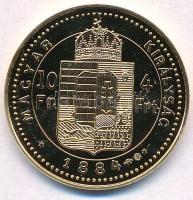 DN "Magyar aranypénzek utánveretben - Ferenc József 4 forint" aranyozott Ag emlékérem tanú...