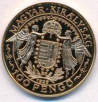 DN "Magyar aranypénzek utánveretben - Szent László jubileumi 100 pengő" aranyozott Ag emlé...