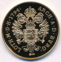 DN "Magyar aranypénzek utánveretben - II. Ferenc dukát" aranyozott Ag emlékérem (5.5g/0.33...