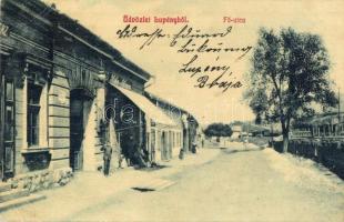 Lupény, Lupeni; Fő utca, Kohn Salamon üzlete. W. L. Bp. 1702. / main street, shop