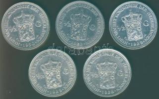 Hollandia 1922-30. 1/2G Ag (5x) T:2,3