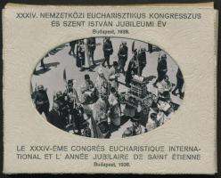 1938 XXXIV. Nemzetközi Eucharisztikus Kongresszus és a Szent István jubileumi év eseményeiről ,szóló feliratozott, komplett fotósorozat 10x8 cm,
